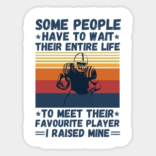 Raising Football Player, Funny Sayings Dad And Son Football Lover Sticker